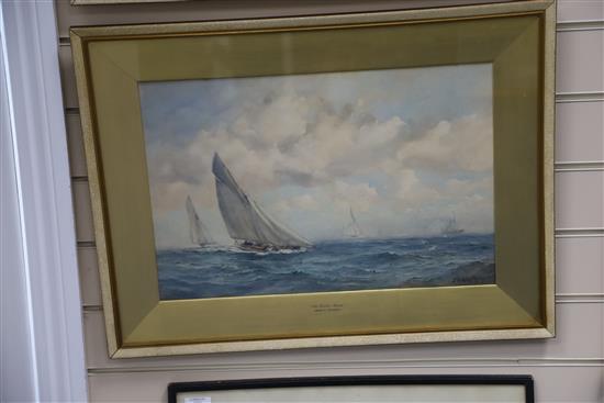 John Ernest Aitken (1881-1957) The Yacht Race & Rough Seas off Dartmouth 13 x 19.5in.